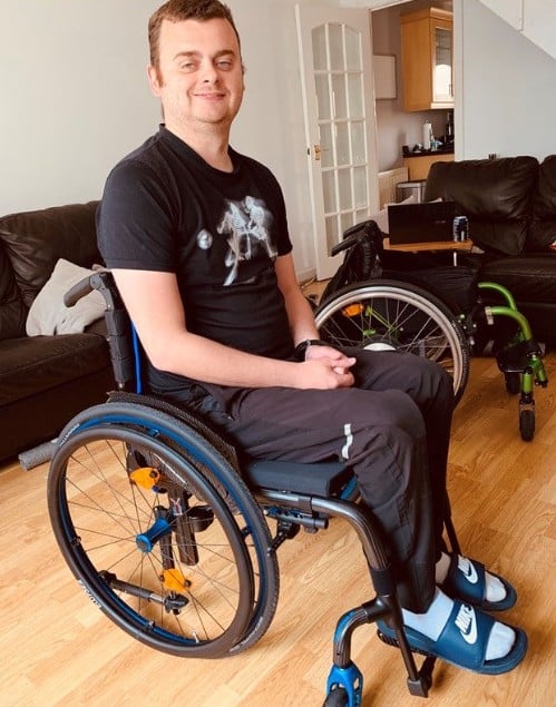 Marcus enjoying his new Quickie Krypton Wheelchair - Fast Aid Medical ...